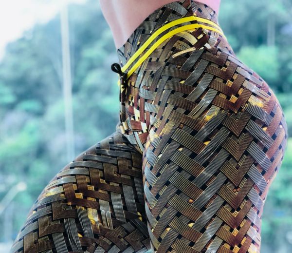 Legging Empina Bumbum Futurista Dourado