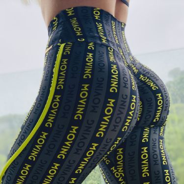 Legging Recorte Empina Bumbum Moving Brand Amarelo Neon Exclusiva