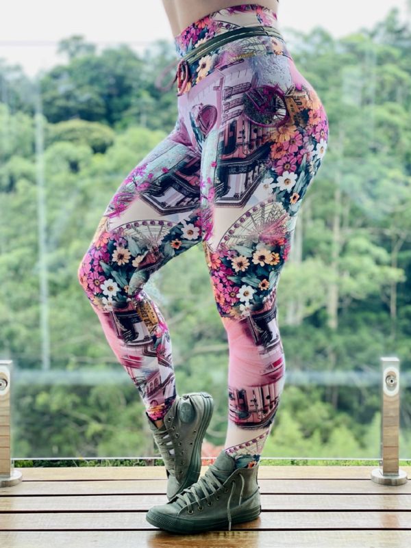 Legging Comum Flowers Exclusiva