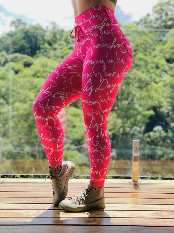 Legging Bolso Empina Bumbum Leg Day Pink Exclusiva