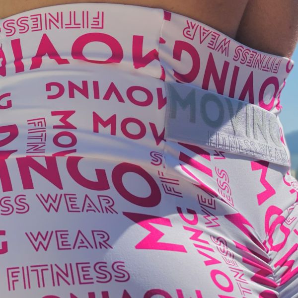 Legging Belt Empina Bumbum Lettering Pink Exclusiva