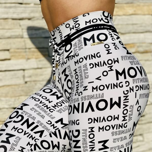 Legging Comum Lettering Preta e Branca Exclusiva