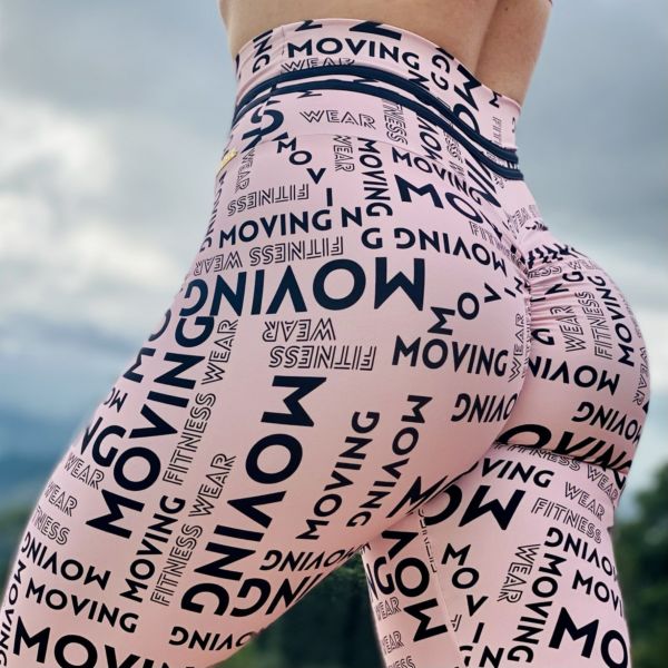 Legging Empina Bumbum Lettering Rosê Exclusiva