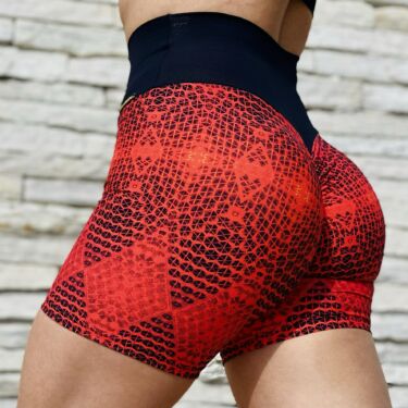 Short Slin Empina Bumbum Red Tressed Exclusivo