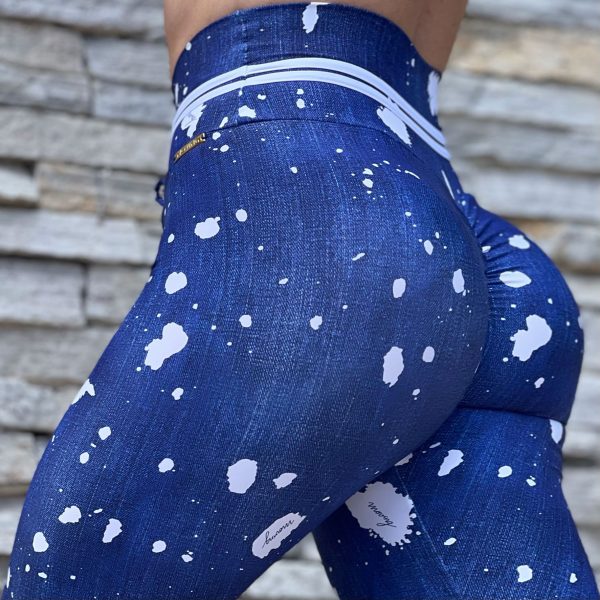 Legging Empina Bumbum Splatter Jeans White Exclusiva