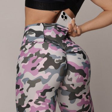 LEGGING TRAVEL EMPINA BUMBUM MILITAR ROSA EXCLUSIVA