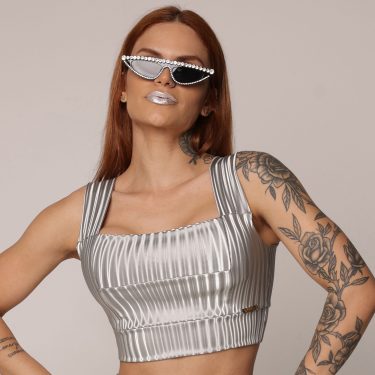 TOP ÍRIS COURO SINTÉTICO SPACE PARTY EDIÇÃO LIMITADA