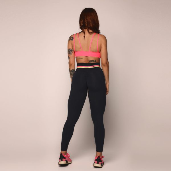 LEGGING EMPINA BUMBUM PRETA COM ROSA FLÚOR E LIMA - Image 8