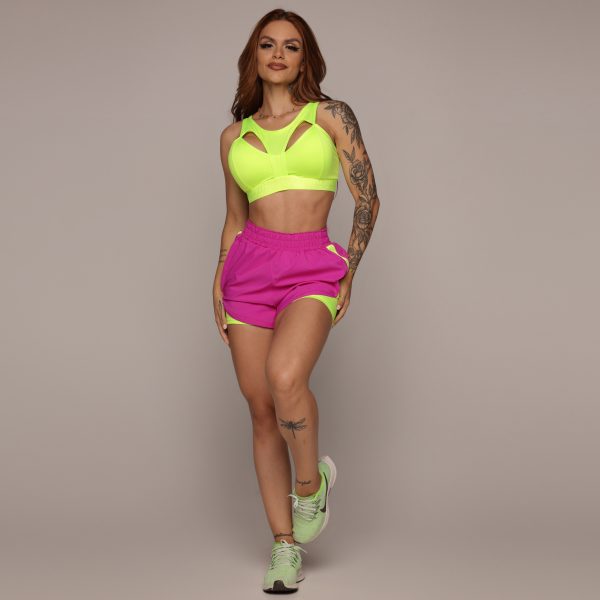 SHORT FLOW ROSA BARBIE COM AMARELO NEON - Image 10