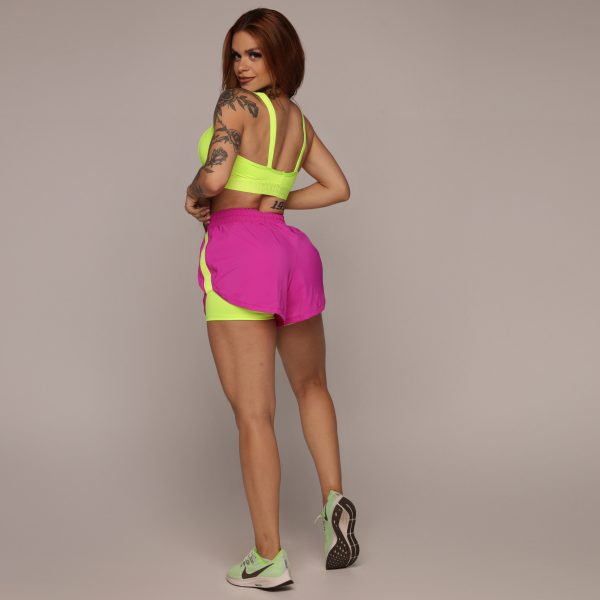 SHORT FLOW ROSA BARBIE COM AMARELO NEON - Image 14