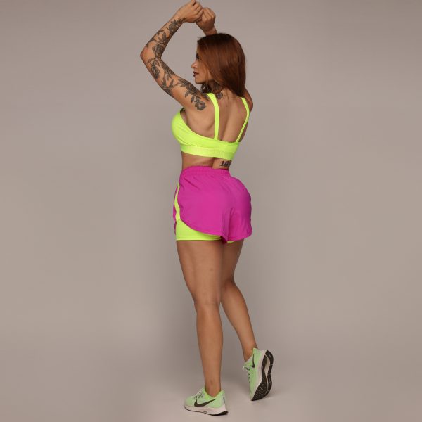 SHORT FLOW ROSA BARBIE COM AMARELO NEON - Image 11