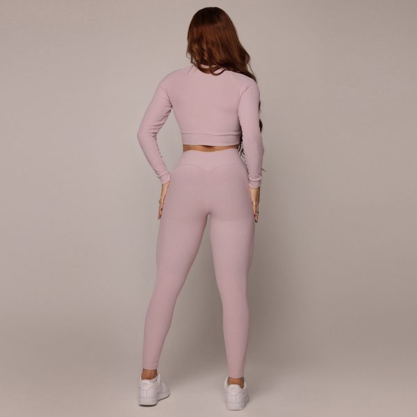 LEGGING HEART JACQUARD CANELADO ROSA SECO - Image 6