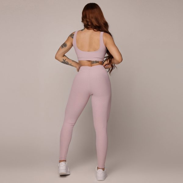 LEGGING PULSE JACQUARD CANELADO ROSA SECO - Image 5