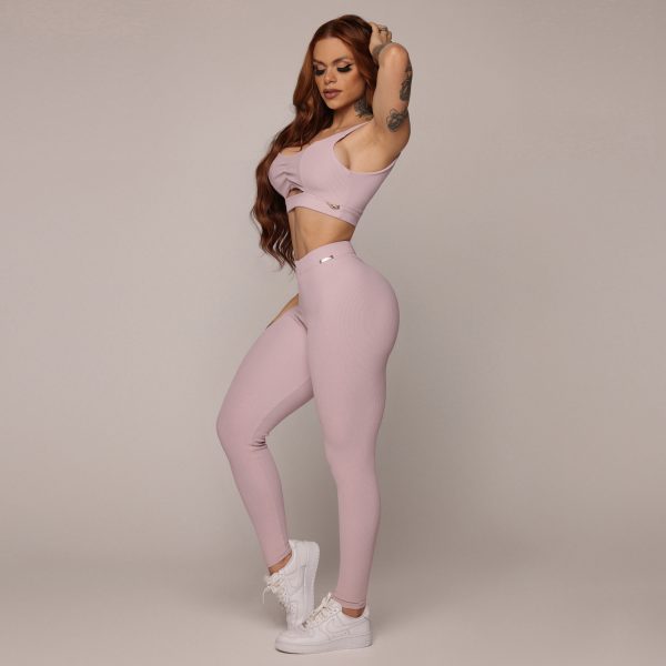 LEGGING PULSE JACQUARD CANELADO ROSA SECO - Image 9