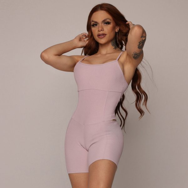MACAQUINHO QUEENS EMPINA BUMBUM JACQUARD CANELADO ROSA SECO