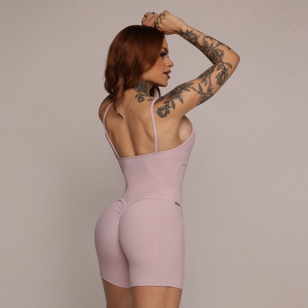 MACAQUINHO QUEENS EMPINA BUMBUM JACQUARD CANELADO ROSA SECO - Image 2