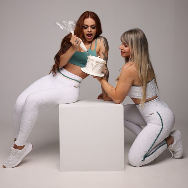 LEGGING EMPINA BUMBUM JACQUARD PERLÊ BRANCO OFF WHITE VERDE LAGUNA - Image 9