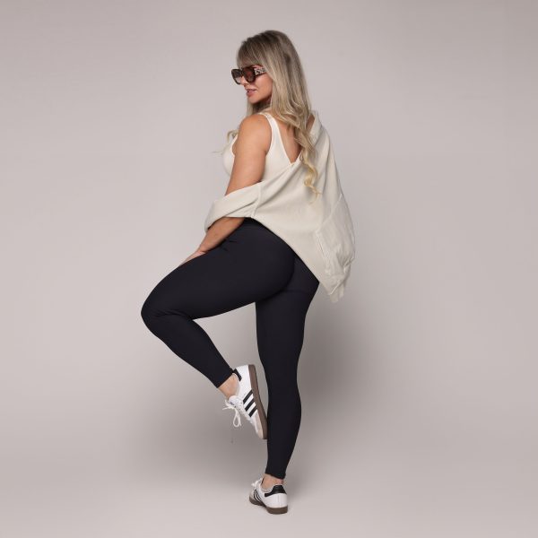 LEGGING BICOLOR EMPINA BUMBUM JACQUARD CANELADO PRETO - Image 6