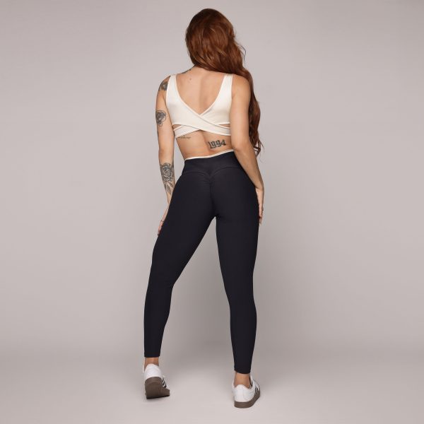 LEGGING BICOLOR EMPINA BUMBUM JACQUARD CANELADO PRETO - Image 9