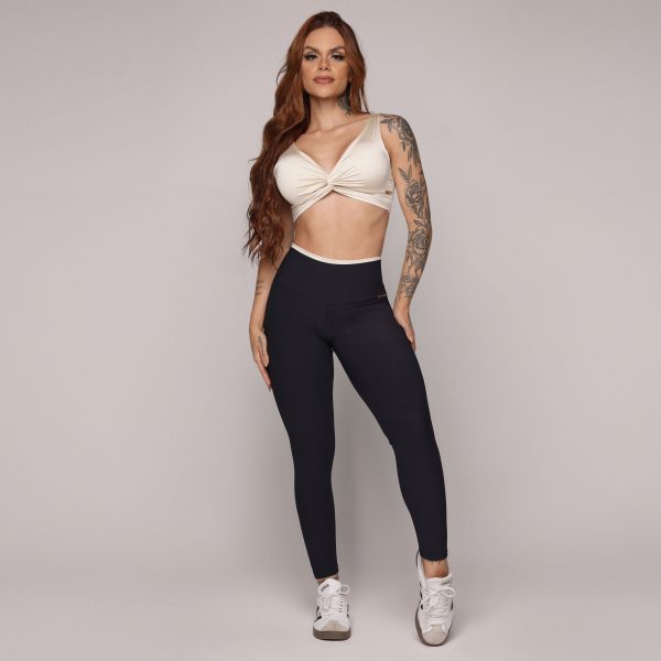 LEGGING BICOLOR EMPINA BUMBUM JACQUARD CANELADO PRETO - Image 10