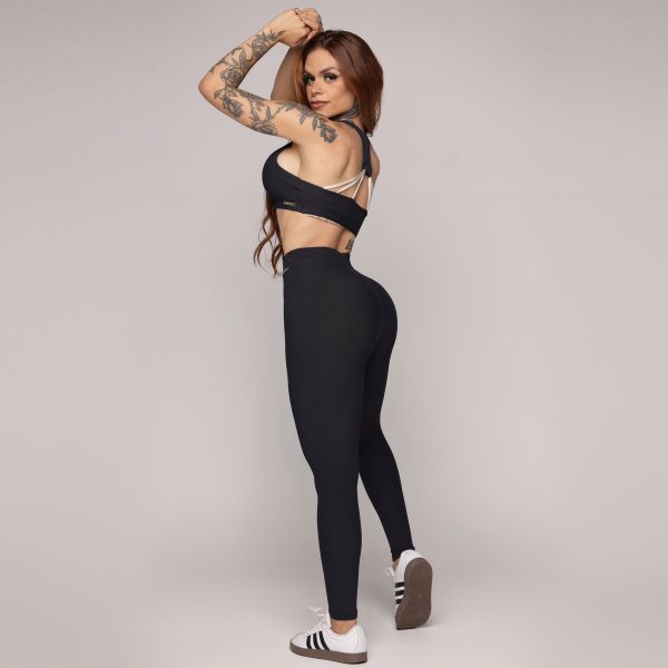 LEGGING PULSE JACQUARD CANELADO PRETO - Image 7