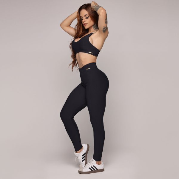 LEGGING PULSE JACQUARD CANELADO PRETO - Image 8