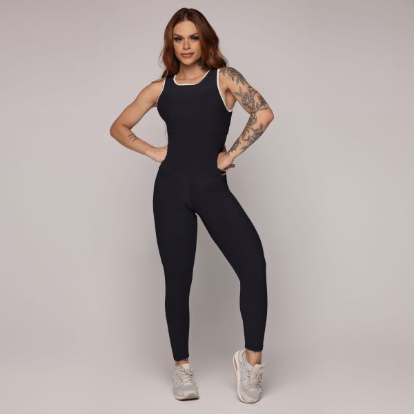 MACACÃO LOTUS EMPINA BUMBUM JACQUARD CANELADO PRETO - Image 3