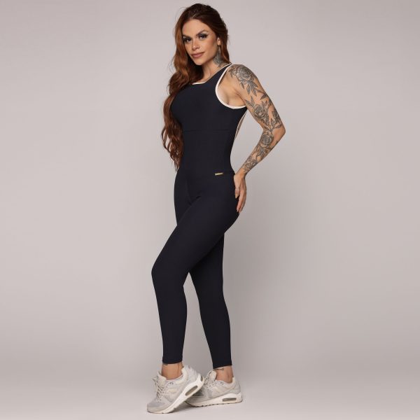 MACACÃO LOTUS EMPINA BUMBUM JACQUARD CANELADO PRETO - Image 7