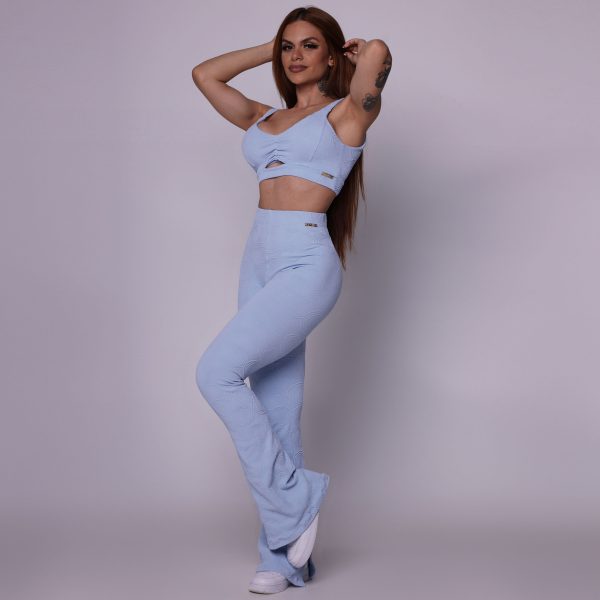 CALÇA FLARE JACQUARD ROUND CÉU AZUL - Image 8