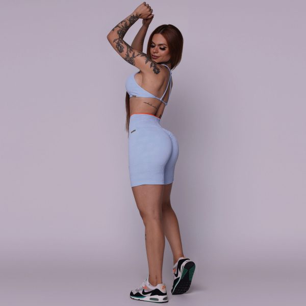 SHORT BICOLOR EMPINA BUMBUM JACQUARD ROUND CÉU AZUL - Image 7