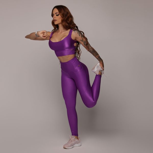 LEGGING VIENA EMPINA BUMBUM GLOSSY PÚRPURA - Imagem 4