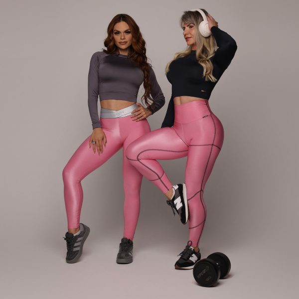 LEGGING HIT GLOSSY ROSA CHICLETE - Imagem 4