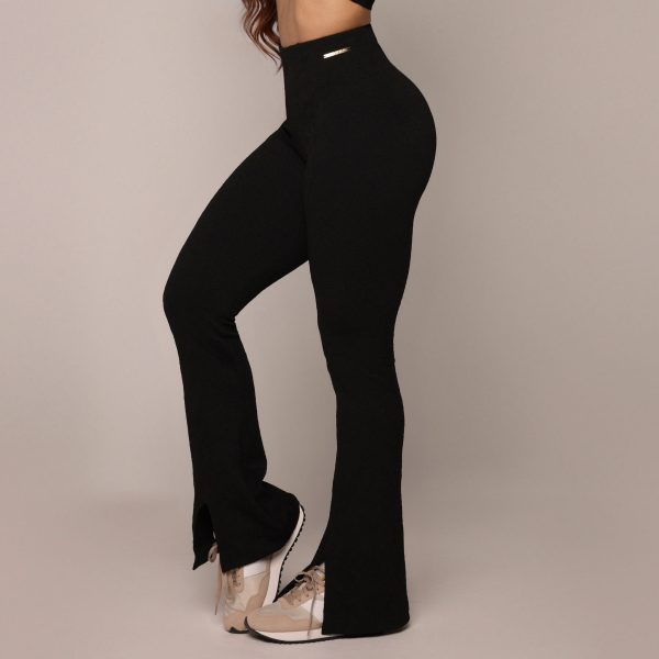 CALÇA FLARE JACQUARD FLUFFY BLACK - Imagem 3