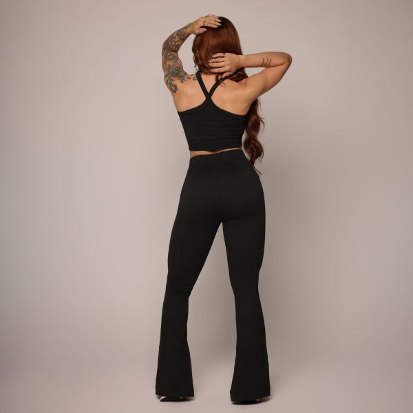 CALÇA FLARE JACQUARD FLUFFY BLACK - Imagem 5
