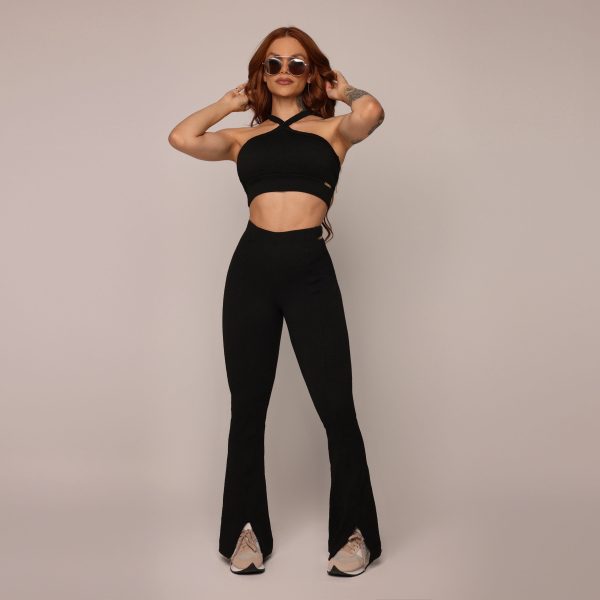 CALÇA FLARE JACQUARD FLUFFY BLACK - Imagem 6