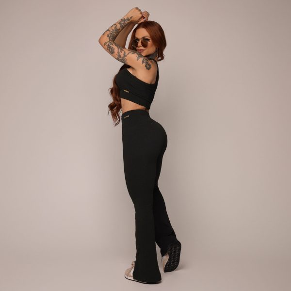 CALÇA FLARE JACQUARD FLUFFY BLACK - Imagem 7