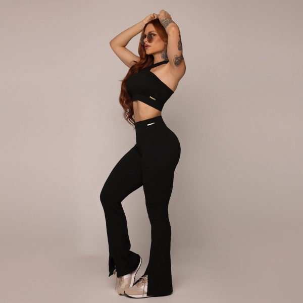 CALÇA FLARE JACQUARD FLUFFY BLACK - Imagem 8
