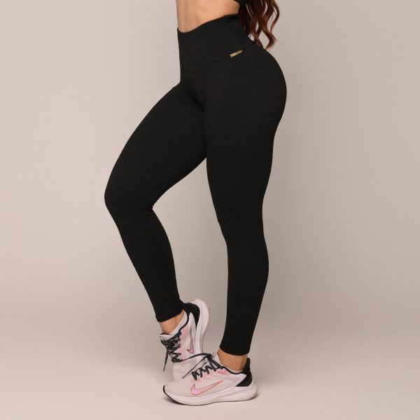 LEGGING EMPINA BUMBUM JACQUARD FLUFFY BLACK - Imagem 2