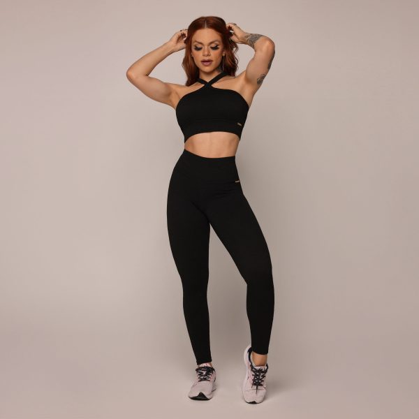 LEGGING EMPINA BUMBUM JACQUARD FLUFFY BLACK - Imagem 3