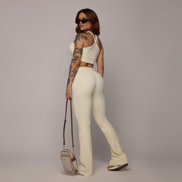 CALÇA FLARE JACQUARD SAVOIR BAUNILHA - Imagem 4