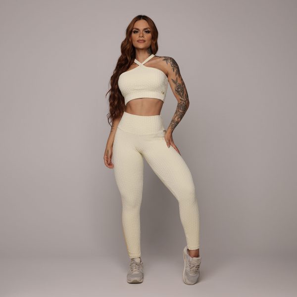 LEGGING JUMP EMPINA BUMBUM JACQUARD SAVOIR BAUNILHA - Imagem 3