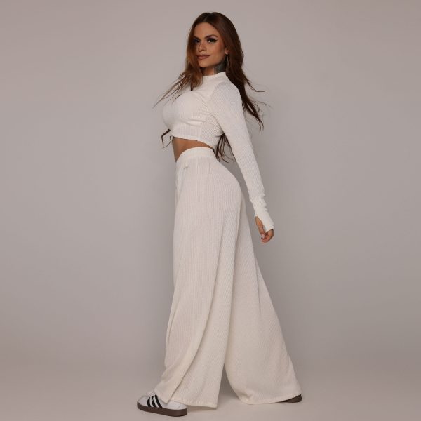 CALÇA PANTALONA CANELADO OFF WHITE