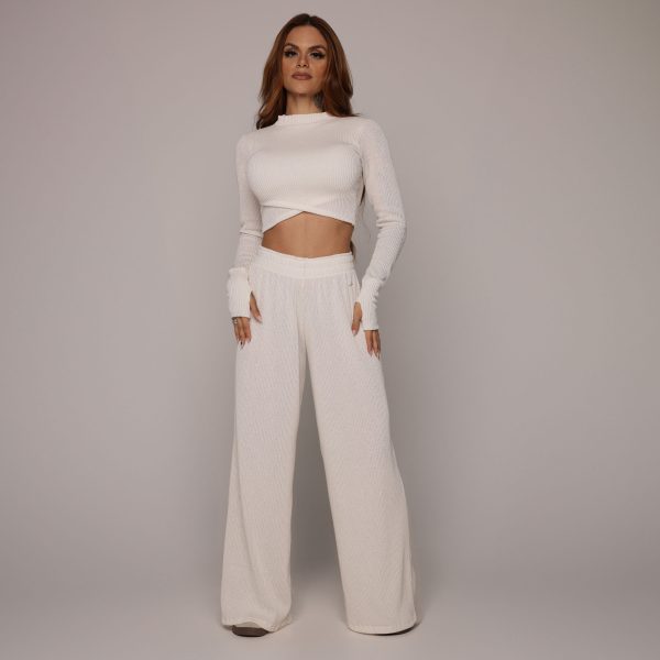 CALÇA PANTALONA CANELADO OFF WHITE - Imagem 3
