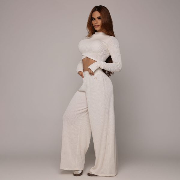 CALÇA PANTALONA CANELADO OFF WHITE - Imagem 5
