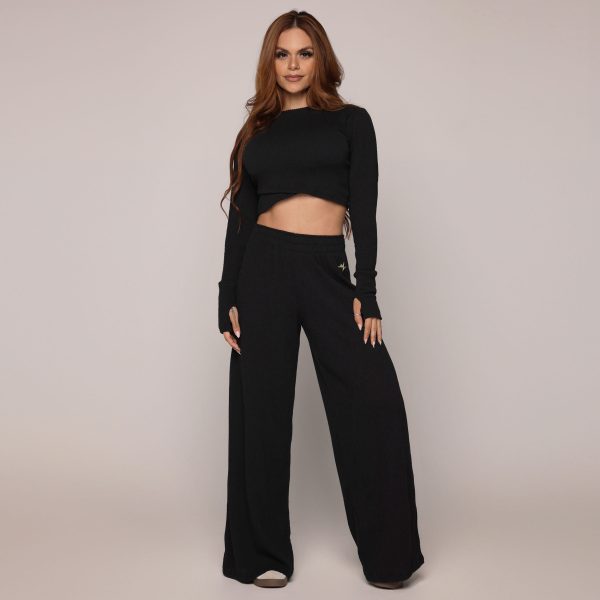 CALÇA PANTALONA CANELADO PRETO - Imagem 6