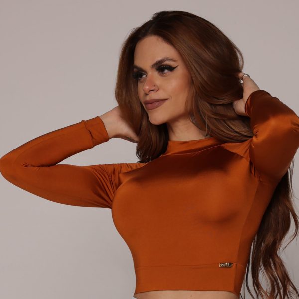 CROPPED CARMEL MANGA LONGA CARAMELO