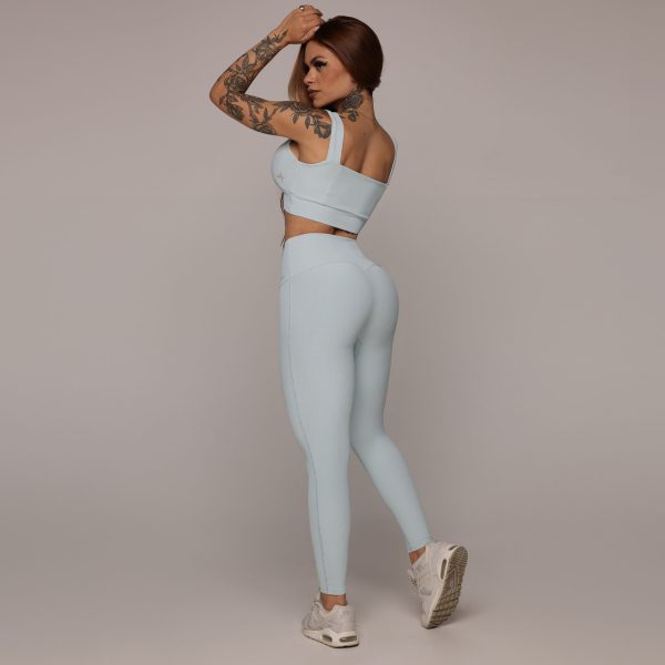 LEGGING HEART JACQUARD CANELADO AZUL SERENITY - Imagem 9