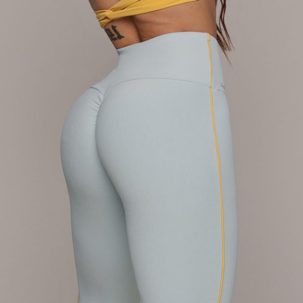 LEGGING JUMP EMPINA BUMBUM JACQUARD CANELADO AZUL SERENITY - Imagem 2