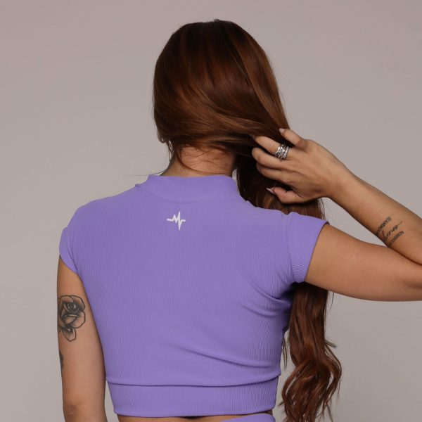 CROPPED CARMEL JACQUARD CANELADO LAVANDA - Imagem 2
