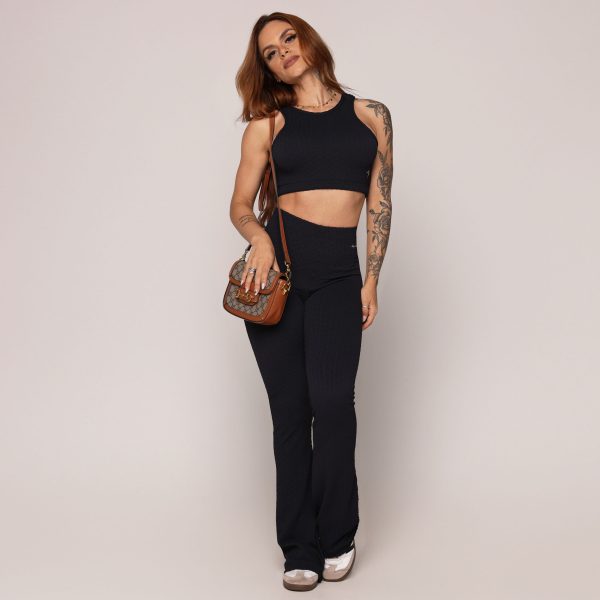 CALÇA FLARE JACQUARD SAVOIR PRETO - Imagem 5